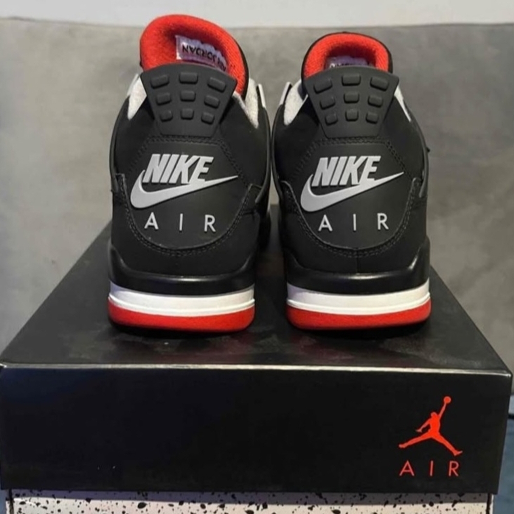 Jordan Air 4 Black Red Sneakers - Picture 2 of 5